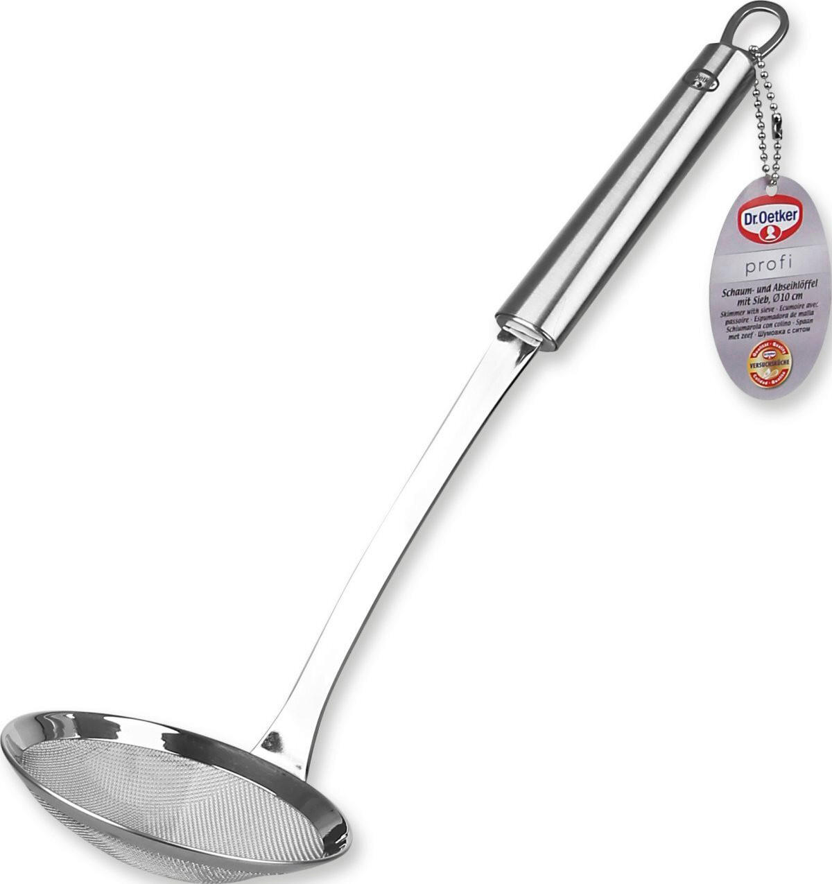 Dr.Oetker Abseihlöffel Profi Silber 33 cm