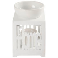 DUFTLAMPE  - Weiß, Basics, Holz (10,2/9,5/13,5cm)