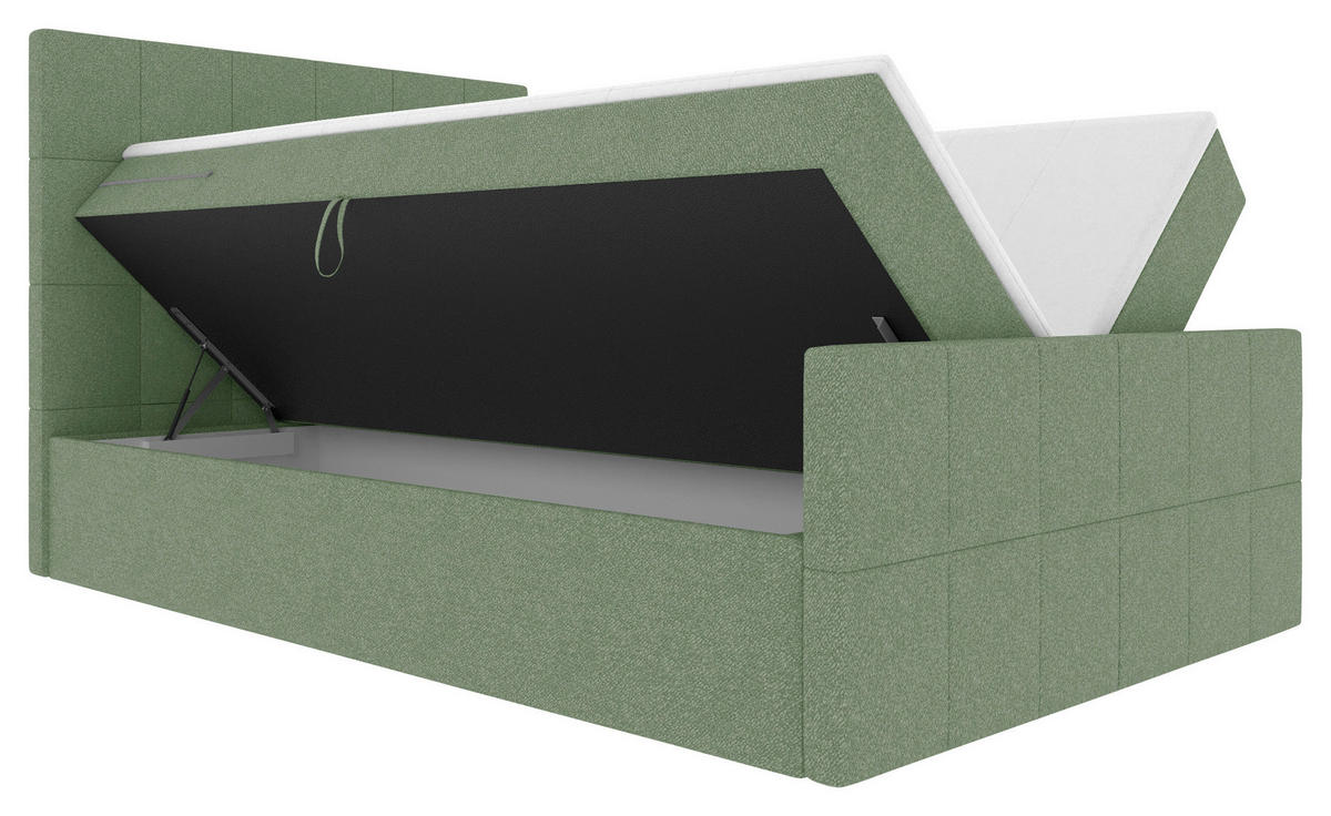 BOXBETT 140/200 cm  in Grün  - Grün, KONVENTIONELL, Kunststoff/Textil (140/200cm) - Boxxx