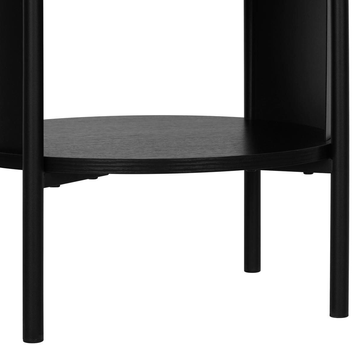 BEISTELLTISCH 44/44/60 cm Naturfarben, Schwarz rund  - Schwarz/Naturfarben, Trend, Holzwerkstoff/Metall (44/44/60cm) - Xora