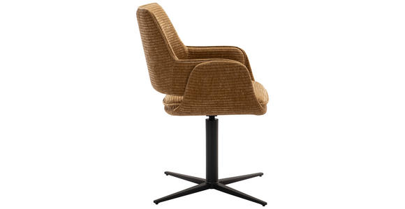 ARMLEHNSTUHL  in Eisen Mikrofaser  - Rostfarben/Schwarz, Design, Textil/Metall (60/84/59cm) - Emilio Belluti