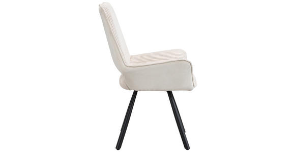 STUHL  Stoffauswahl Webstoff  - Schwarz/Naturfarben, Design, Textil/Metall (58/91/64cm) - Carryhome