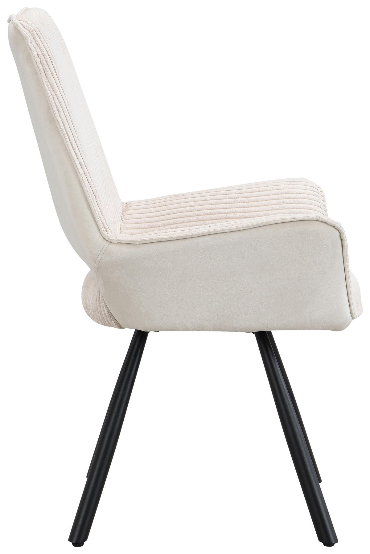 STUHL Webstoff Naturfarben, Schwarz  - Schwarz/Naturfarben, Design, Textil/Metall (58/91/64cm) - Carryhome