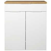 SCHUHSCHRANK Eiche Artisan, Weiß Hochglanz  - Weiß Hochglanz/Schwarz, MODERN, Holzwerkstoff/Kunststoff (82,3/102/35,2cm) - Carryhome