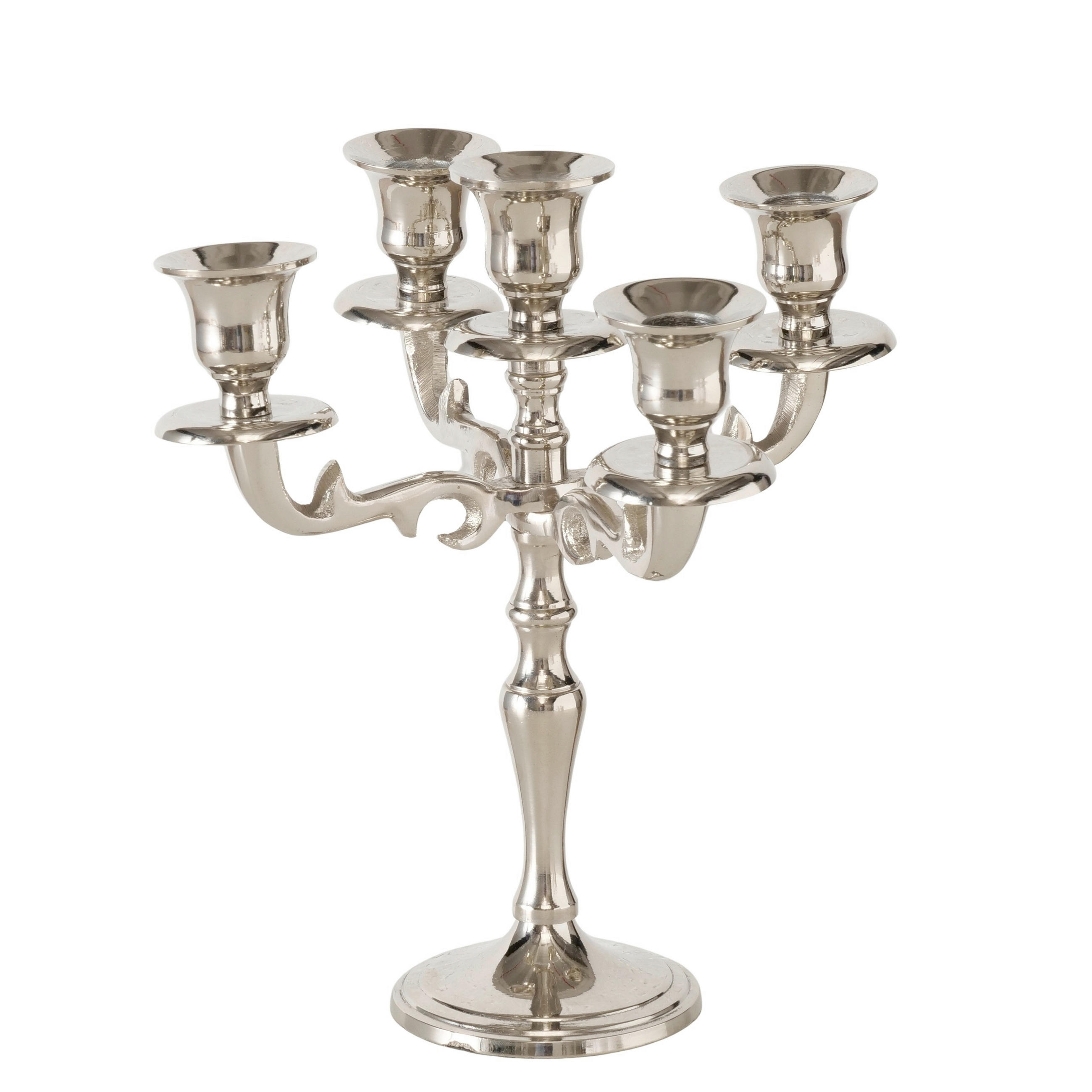 KERZENHALTER - Silberfarben, Basics, Metall (24,5/24,5/27cm) - Boltze Home