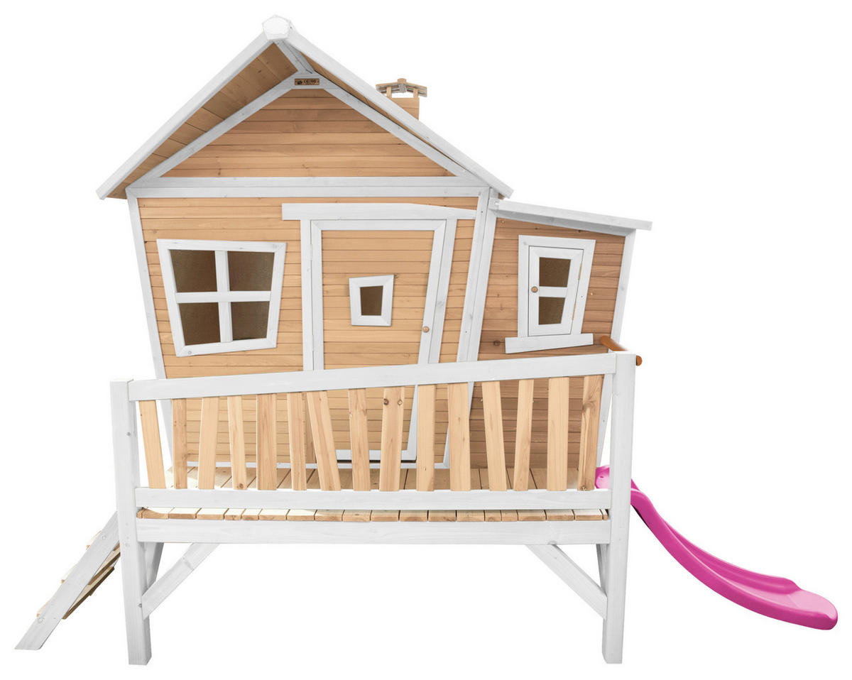 SPIELHAUS 123/12,8/152 cm  - Weiss/Lila, Konventionell, Holz/Kunststoff (123/12,8/152cm)