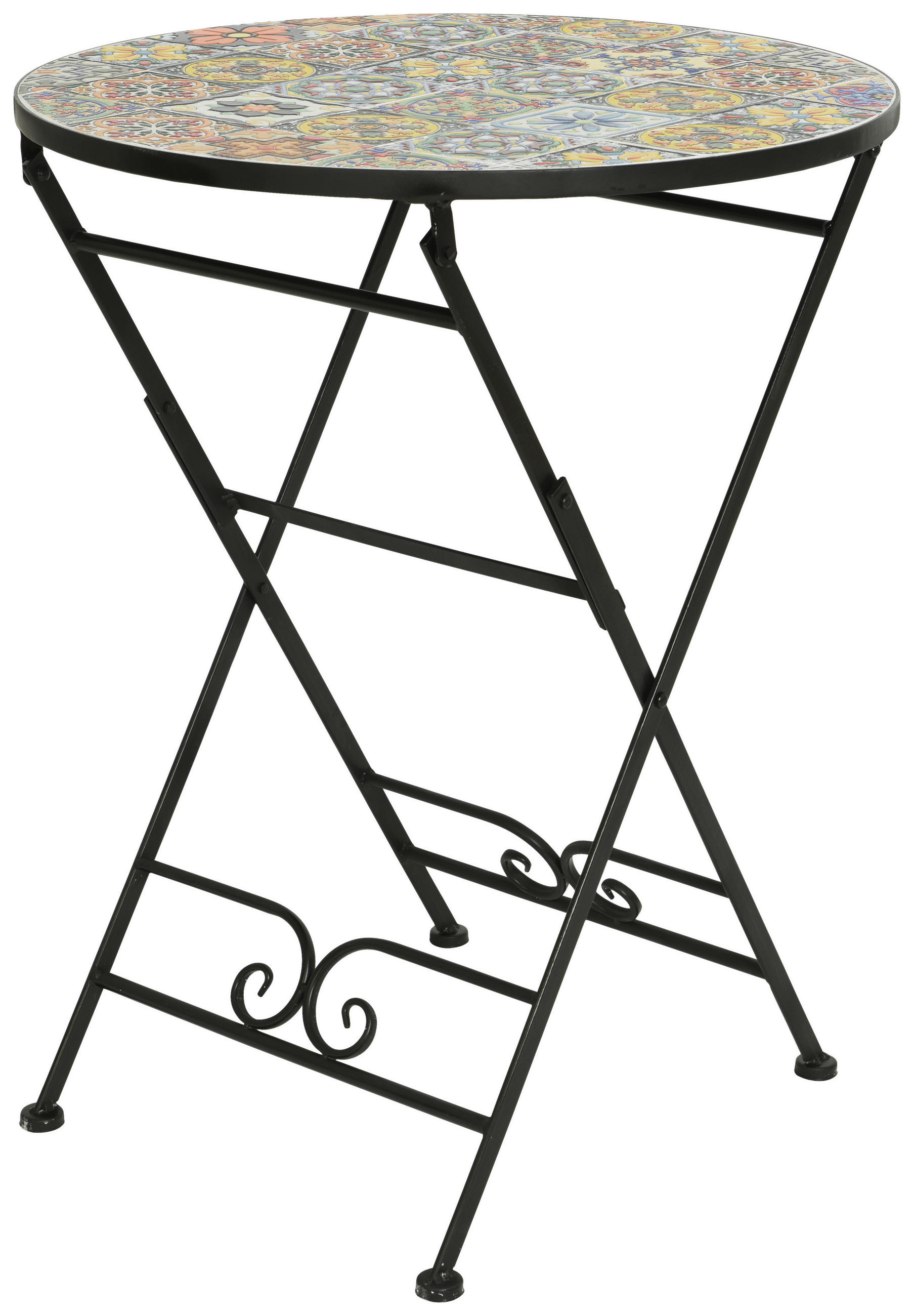 BISZTRÓ ASZTAL fém   - fekete, Lifestyle, fém (60/75cm)