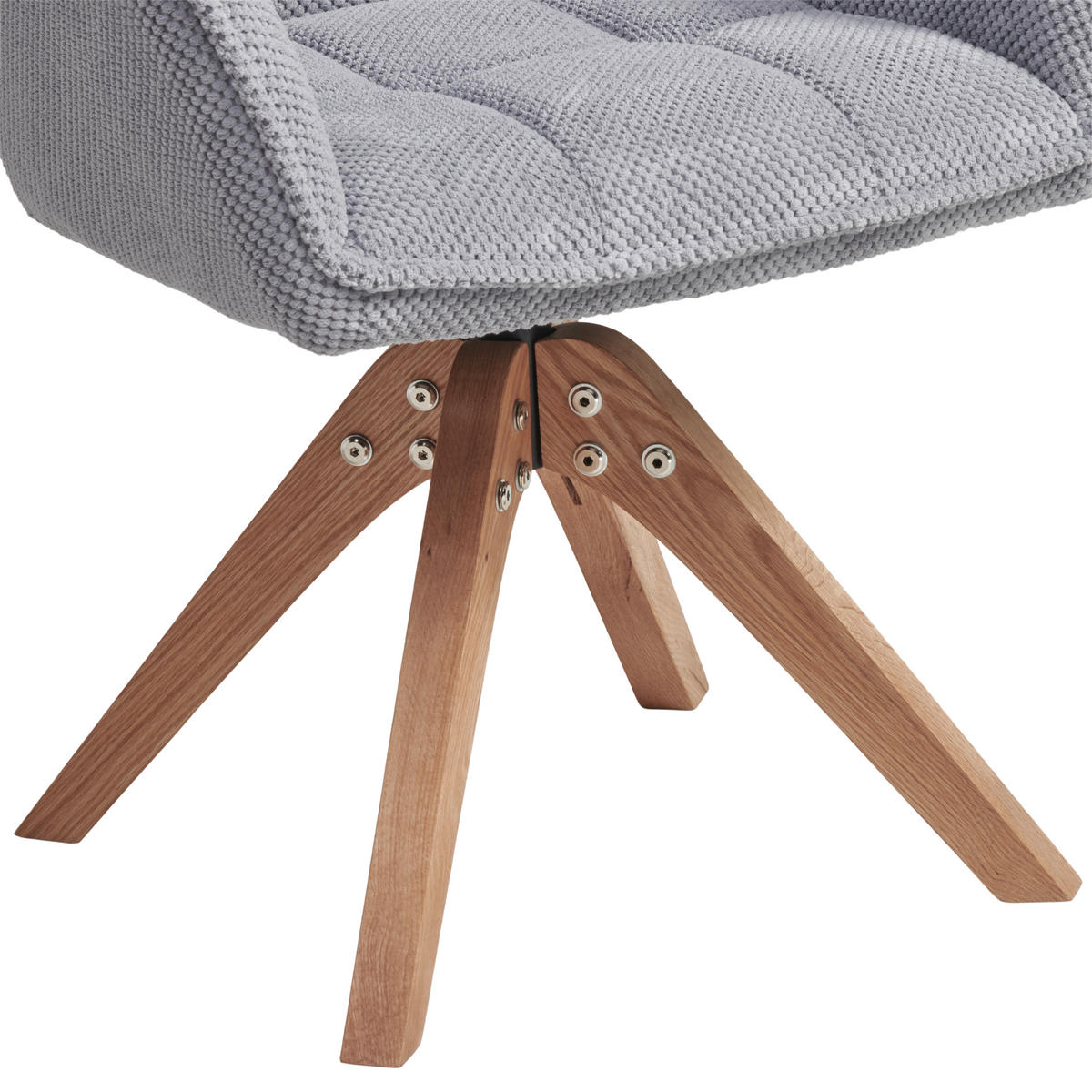 ARMLEHNSTUHL  Sitzfläche 360° drehbar, inklusive Armlehnen Webstoff  - Eichefarben/Grau, Basics, Holz/Textil (61/85/63cm) - MID.YOU