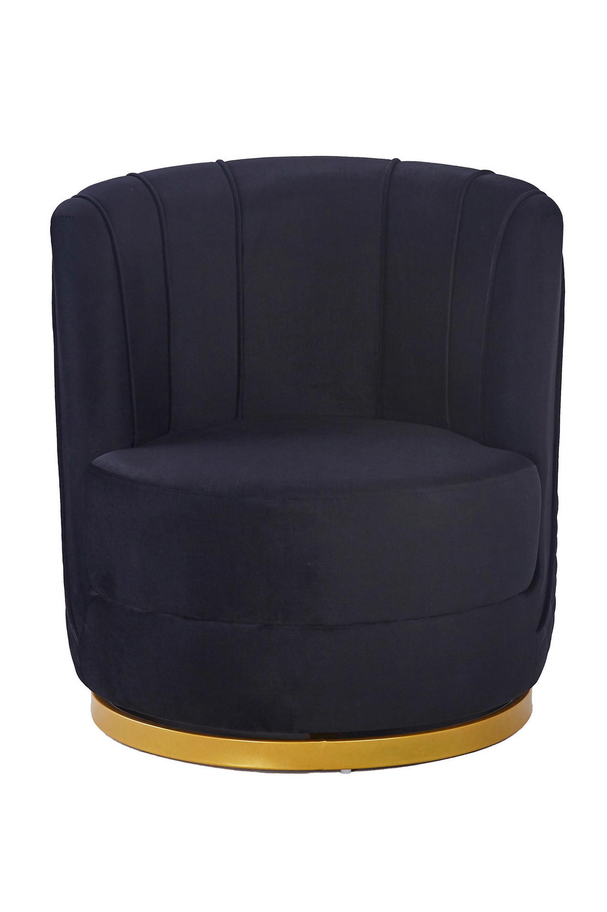 SESSEL in Samt Schwarz  - Goldfarben/Schwarz, MODERN, Textil/Metall (68/77/57cm) - Livetastic