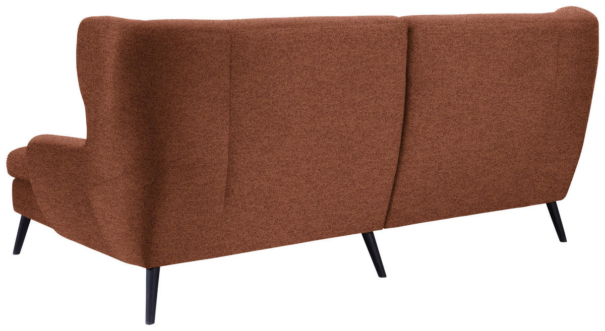 ECKSOFA in Flachgewebe Rostfarben  - Rostfarben/Schwarz, Design, Holz/Textil (237/165cm) - Stylife