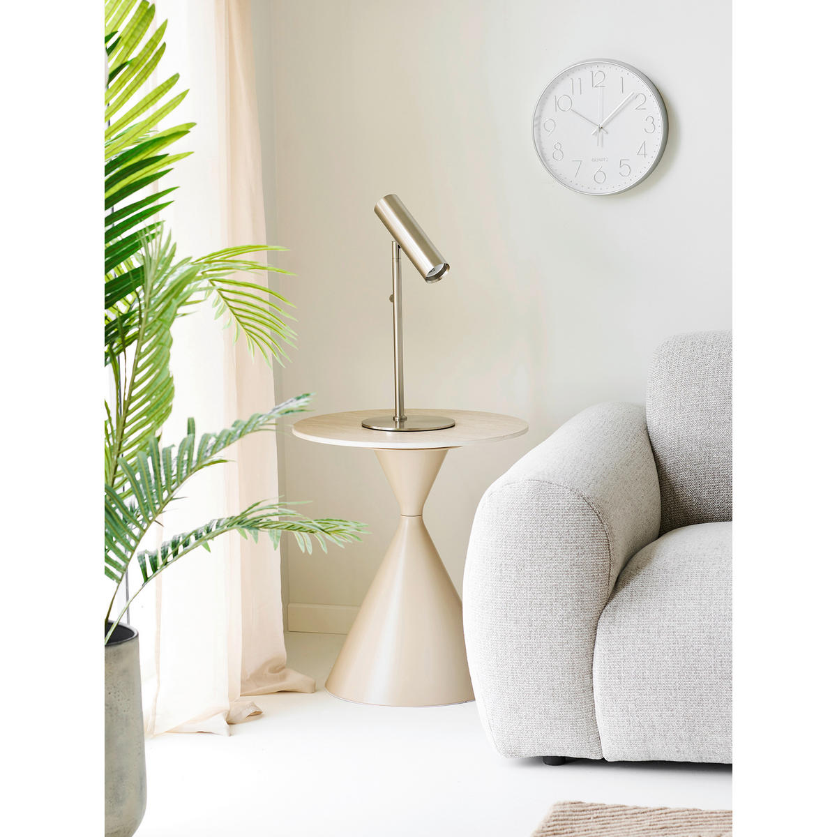 BEISTELLTISCH 50/50/56 cm Annecy Sandfarben rund  - Sandfarben, Design, Stein/Metall (50/50/56cm) - MID.YOU