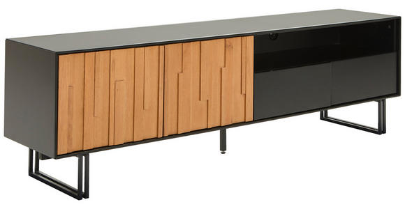 LOWBOARD  180/53/40 cm 2 Schublade(n) Beimöbel erhältlich, stehend  - Eichefarben/Schwarz, Trend, Holz/Holzwerkstoff (180/53/40cm) - Xora