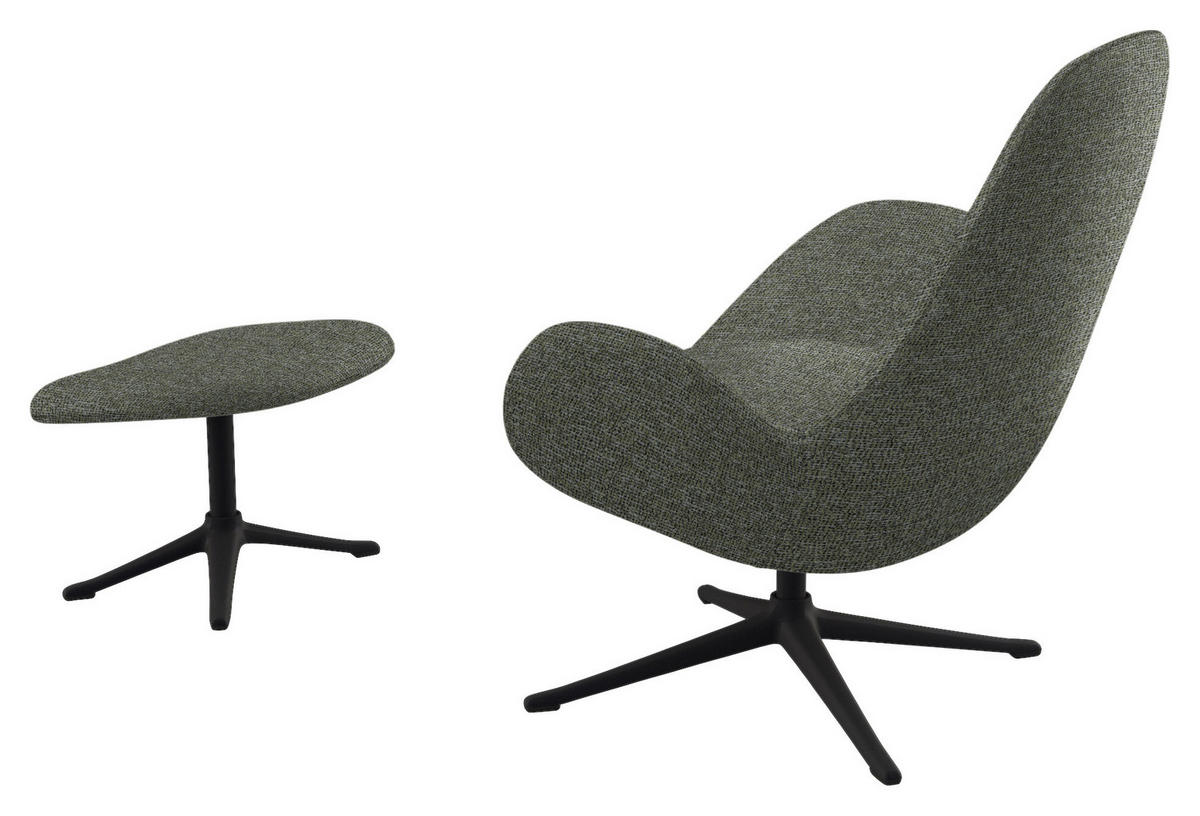 SESSEL in Chenille Dunkelgrün  - Dunkelgrün/Schwarz, Design, Textil/Metall (88/89/80cm) - home24