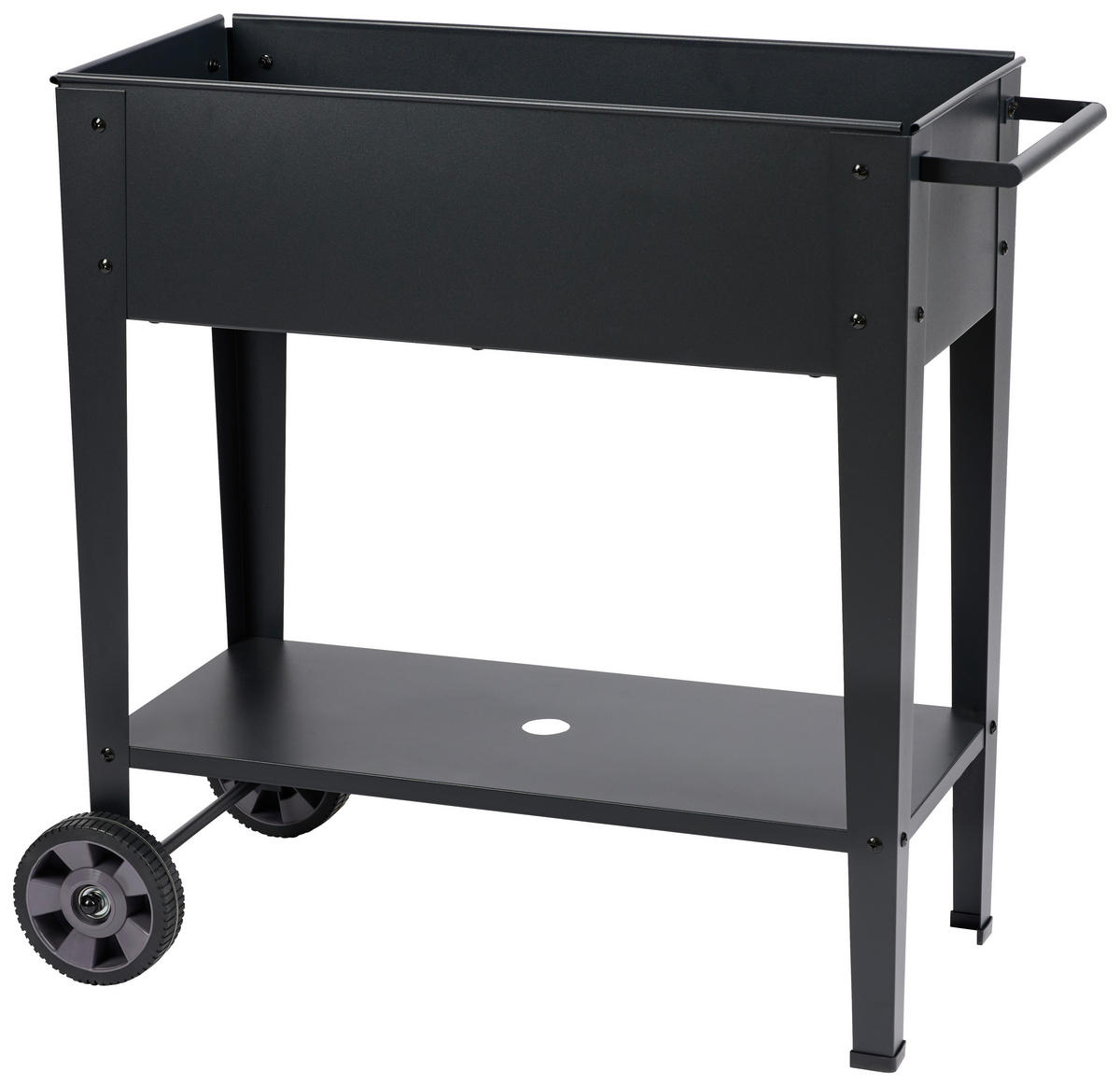 BLUMENKASTEN  - Schwarz, LIFESTYLE, Kunststoff/Metall (88/44/80cm)