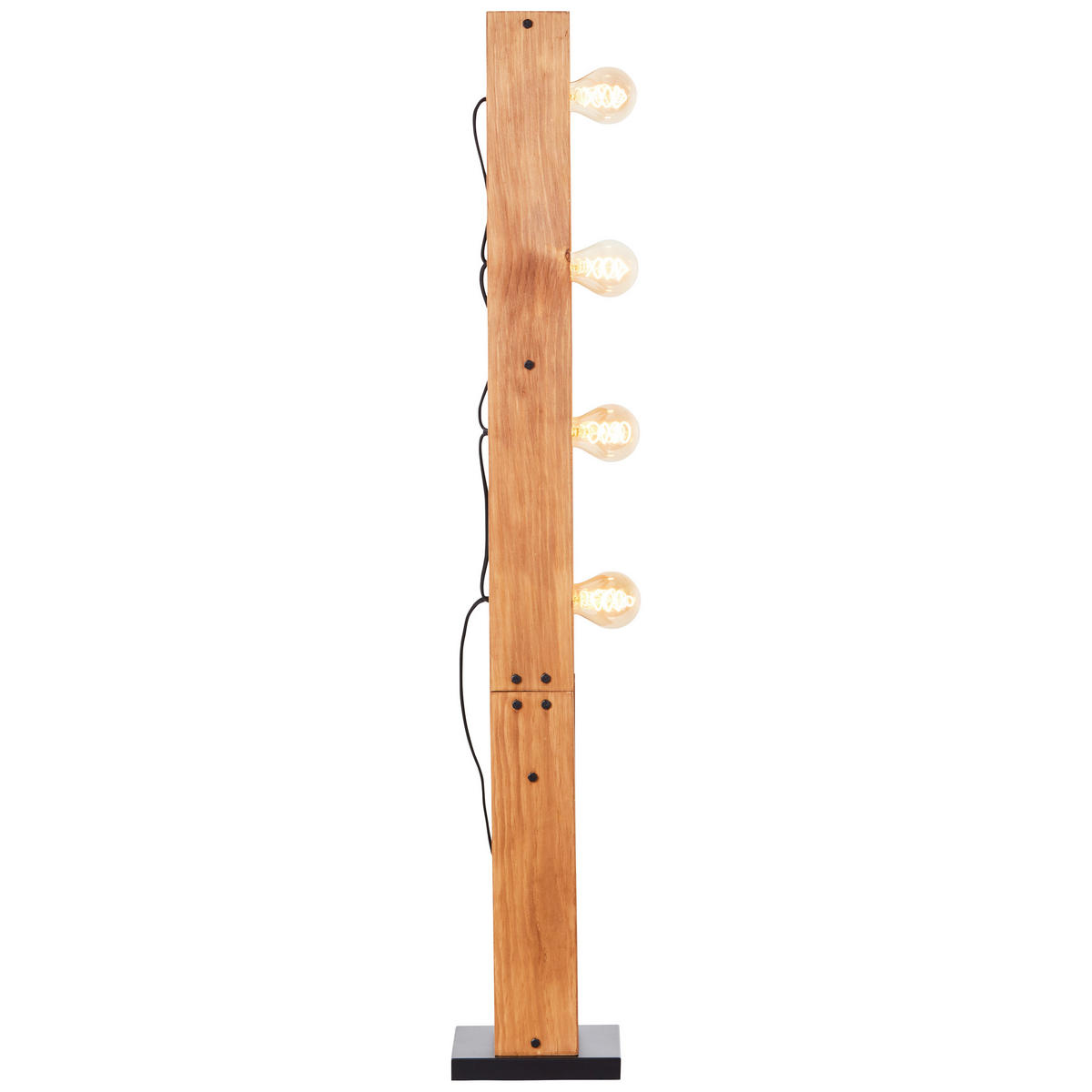 STEHLEUCHTE  20/125,5/20 cm   - Schwarz/Braun, Natur, Holz/Metall (20/125,5/20cm) - Brilliant