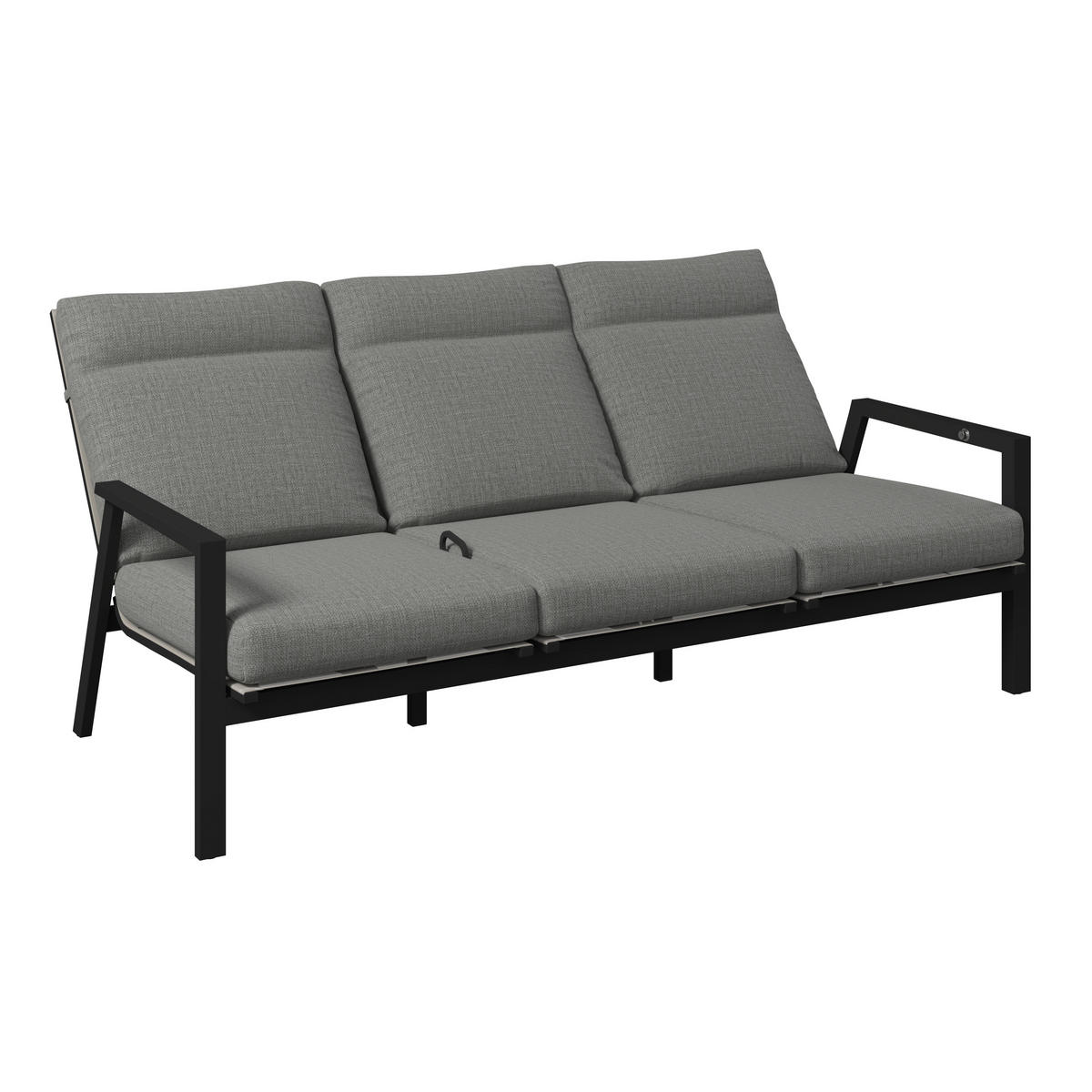 3-SITZER-BANK 196/97/87 cm  in Anthrazit, Grau  - Anthrazit/Grau, Design, Textil/Metall (196/97/87cm) - Amatio