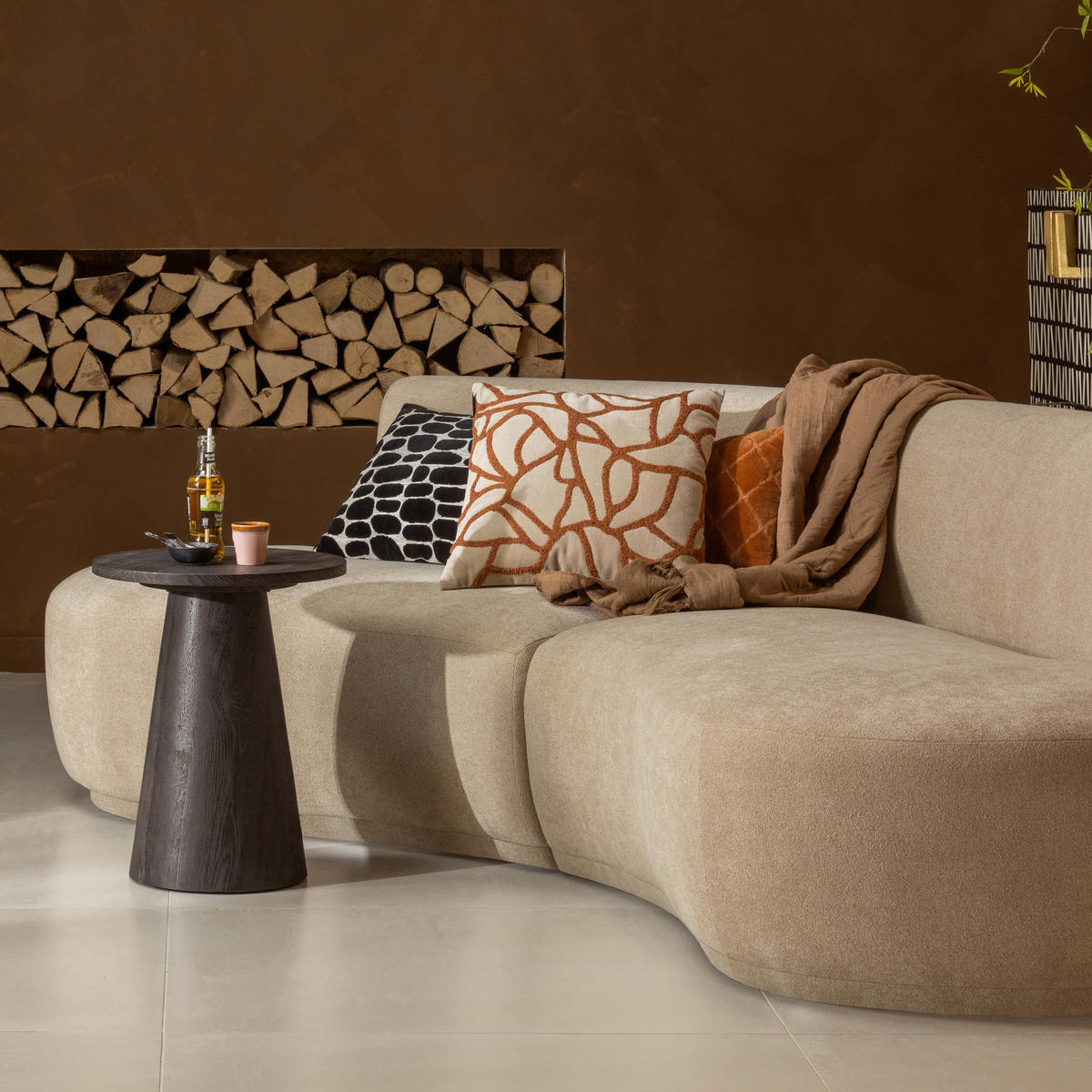 COUCHTISCH Vito 40/40/50 cm rund Dunkelbraun  - Dunkelbraun, Design, Holzwerkstoff (40/40/50cm) - Livetastic