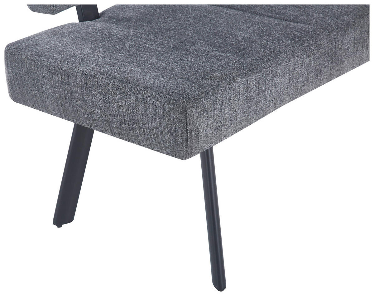 SITZBANK Metall, Textil Anthrazit  - Anthrazit/Schwarz, Konventionell, Textil/Metall (140/88/62cm) - MID.YOU