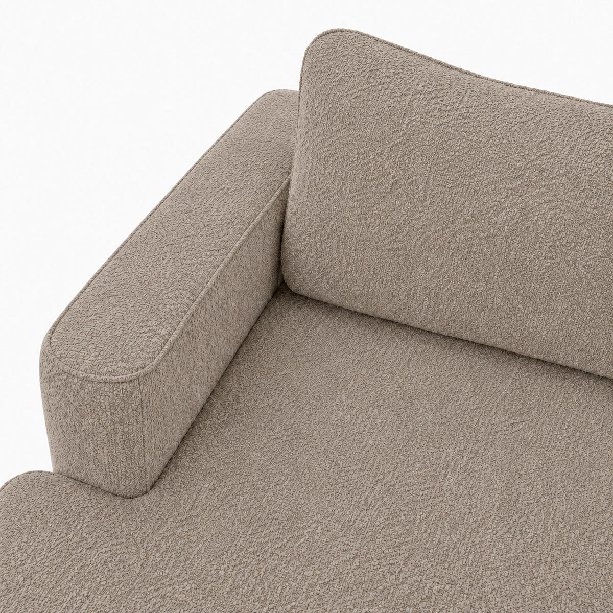 ECKSOFA FREDO Hellbraun Bouclé  - Hellbraun/Schwarz, Design, Kunststoff/Textil (150/233cm) - MID.YOU