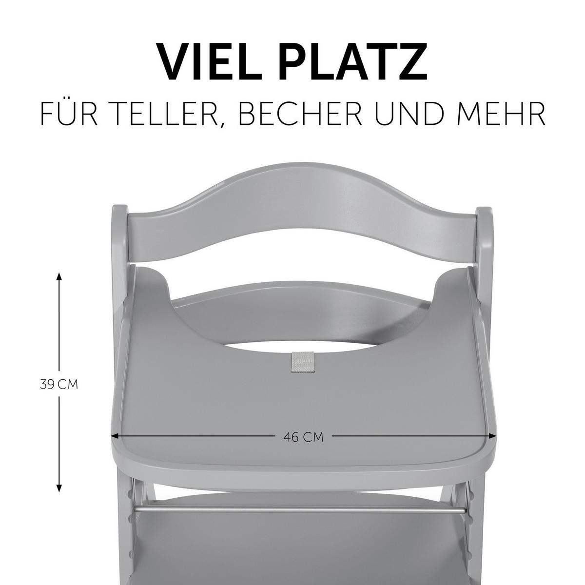 ESS- UND SPIELBRETT Alpha Wooden Tray  - Hellgrau, Basics, Holz (38,5/46/3cm) - Hauck