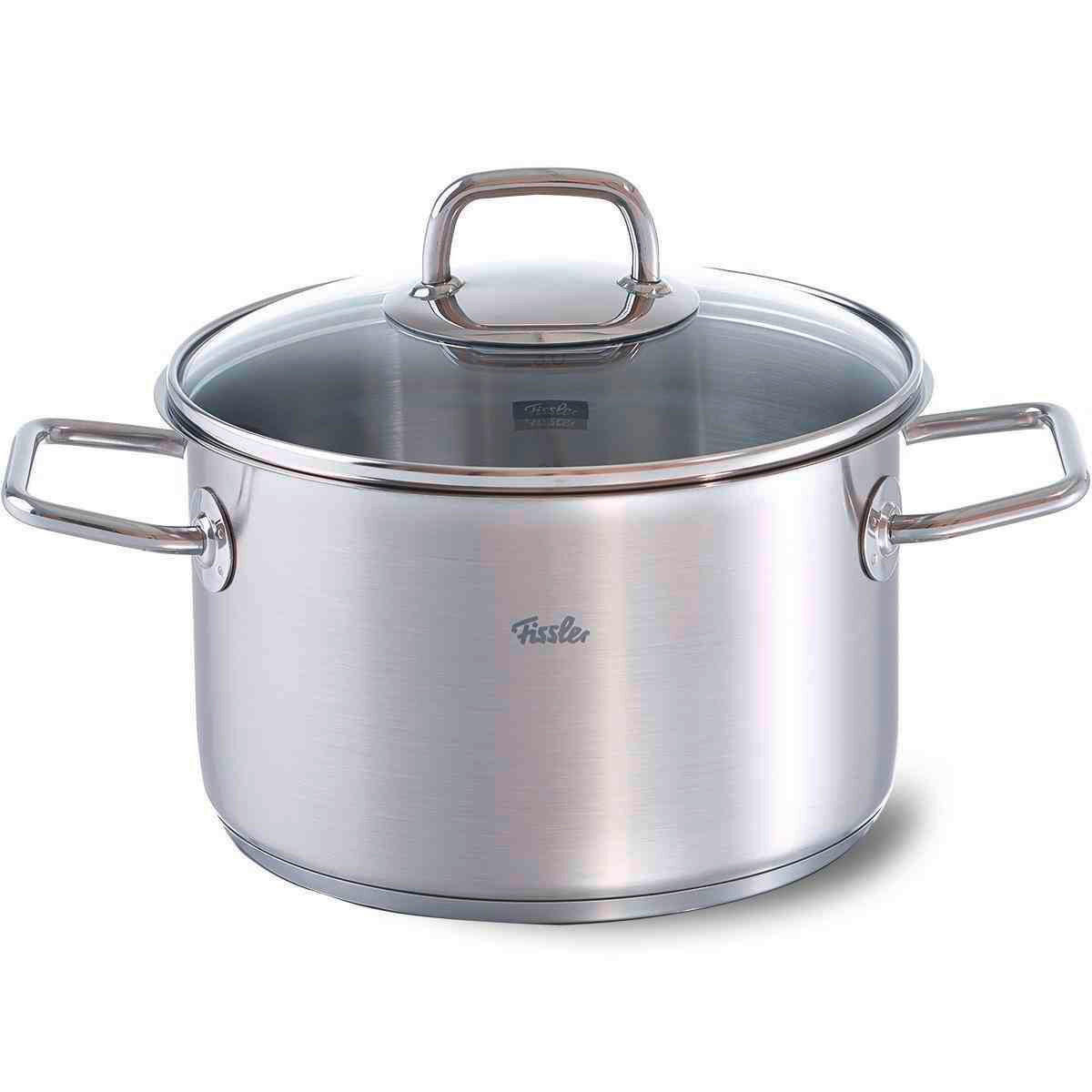 LONEC   Viseo®  2,1 l  kovina   - srebrne barve, Basics, kovina/steklo (16/11,5cm) - Fissler