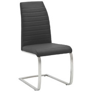 NIHAJNI STOL, kovina, tekstil antracit, nerjaveče jeklo - antracit/nerjaveče jeklo, Design, kovina/tekstil (44/100/64cm) - Novel