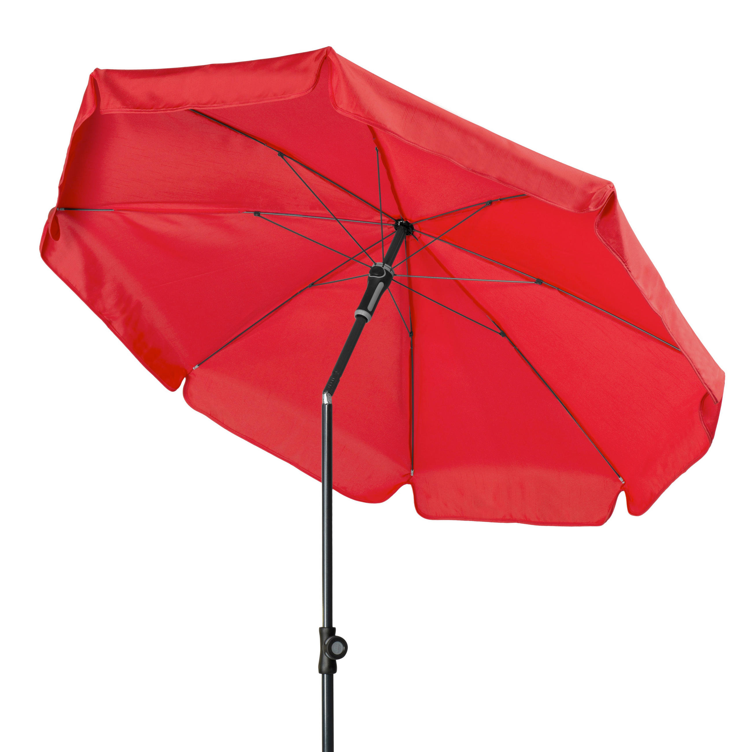 SONNENSCHIRM 150 cm Anthrazit, Rot  - Anthrazit/Rot, Basics, Textil/Metall (150cm) - Doppler