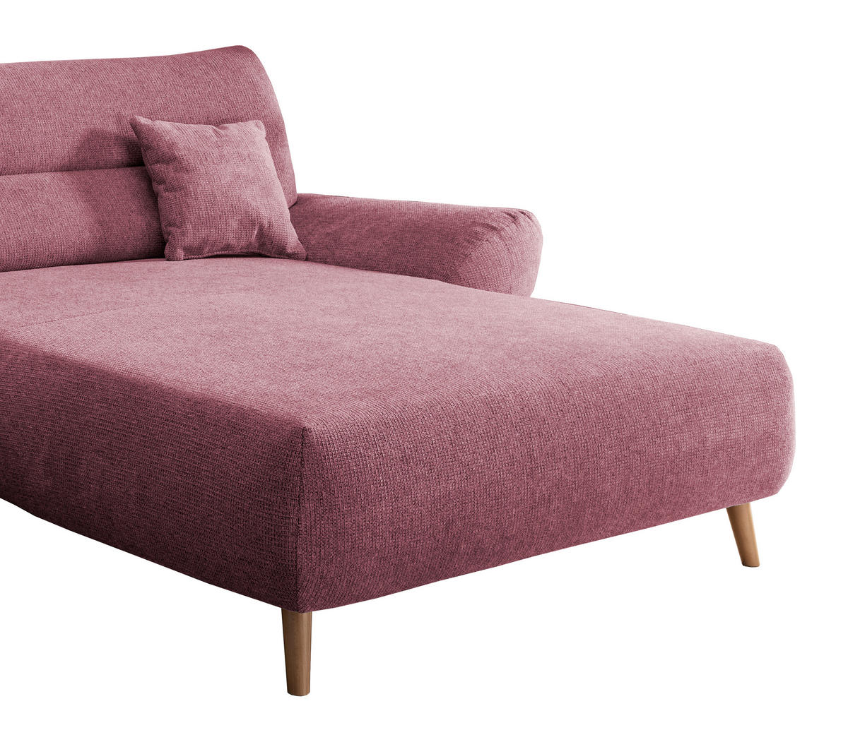 ECKSOFA in Chenille Brombeere  - Wildeiche/Brombeere, Modern, Holz/Textil (290/166cm) - MID.YOU