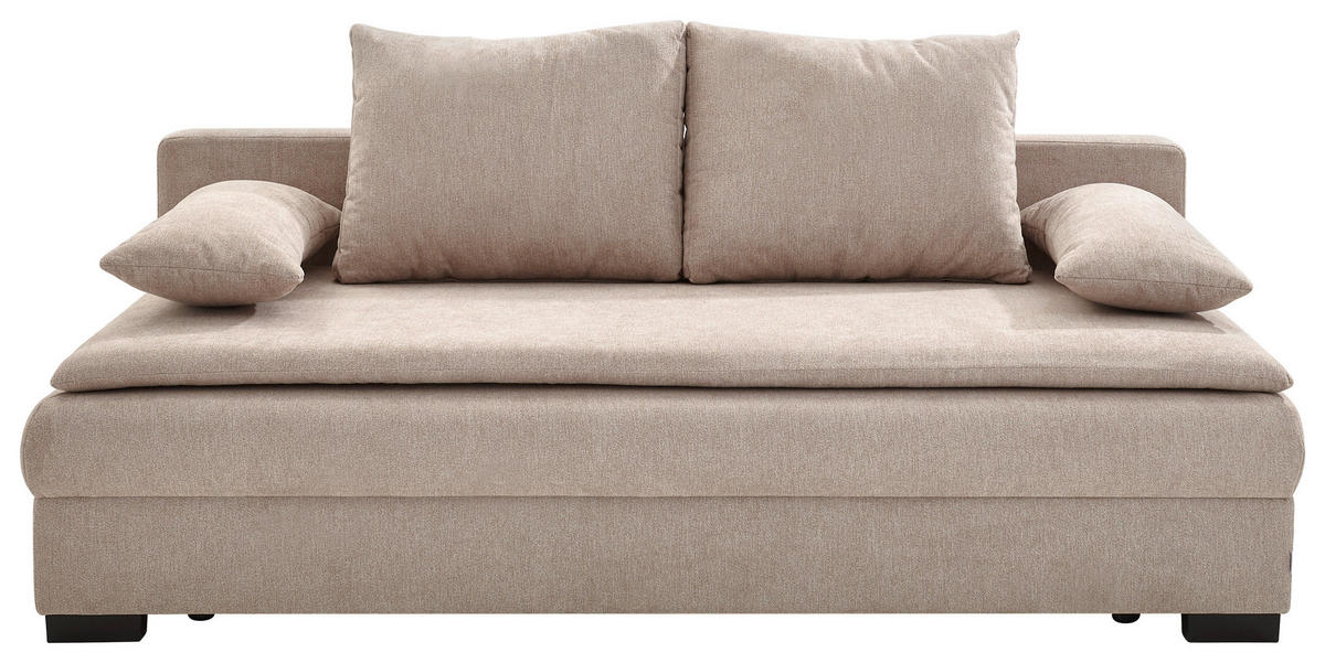 ROZKLÁDACÍ POHOVKA, textil, béžová - černá/béžová, Konvenční, textil/plast (207/74-94/90cm) - Venda