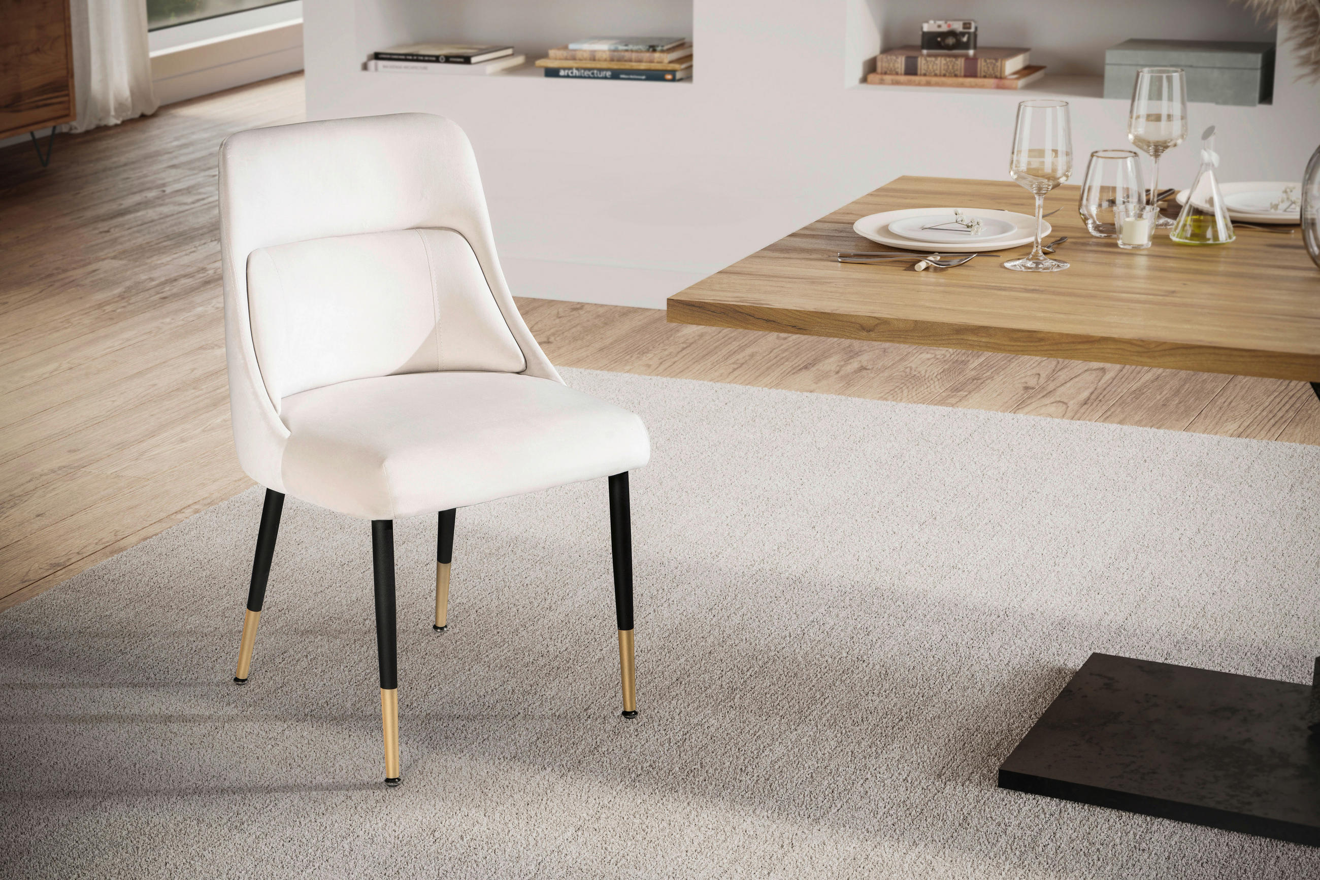 STOLIČKA, 49/85/56 cm - čierna/zlatá, Design, kov/textil (49/85/56cm) - Livetastic