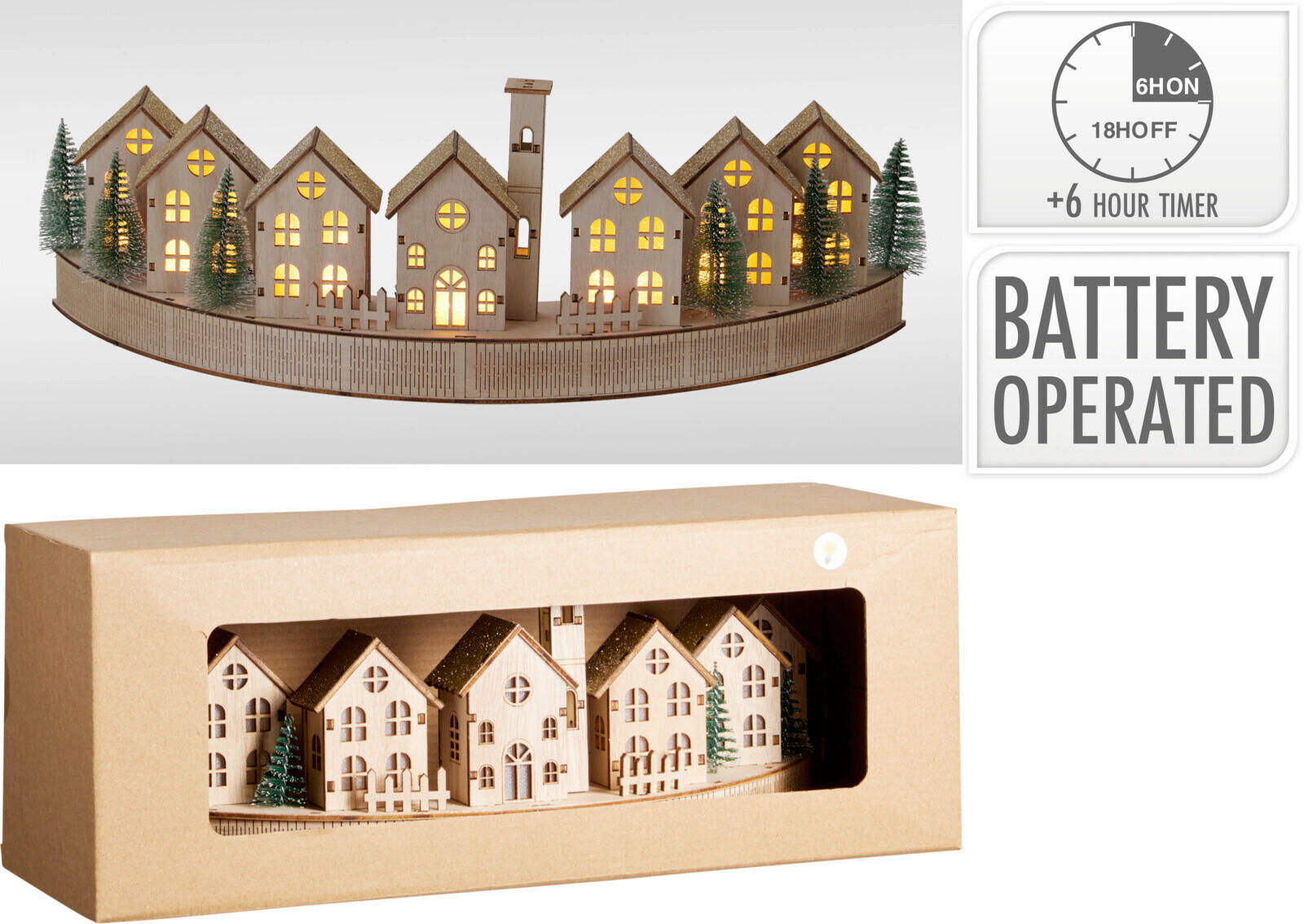 DEKOHAUS  - Kieferfarben, Basics, Holz (36/14/13cm)