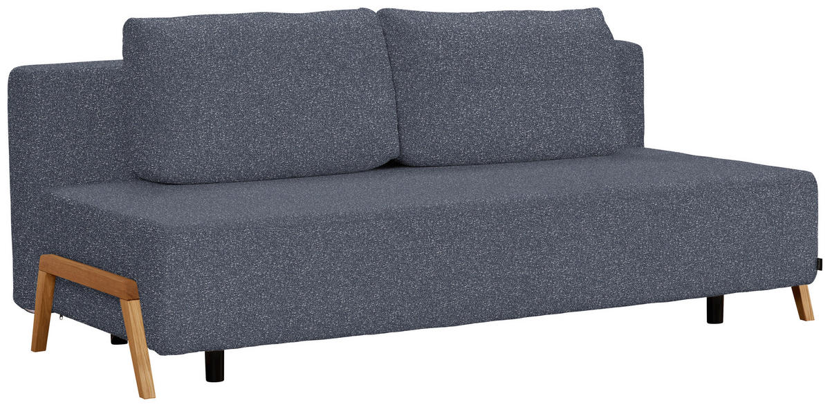 SCHLAFSOFA Bouclé Dunkelblau  - Naturfarben/Dunkelblau, Design, Holz/Textil (211/88/102cm) - Niels Andersson
