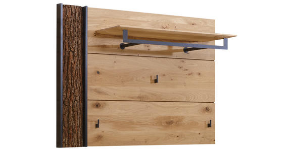 GARDEROBENPANEEL 118/87/35 cm - Eichefarben/Anthrazit, Natur, Holz/Metall (118/87/35cm) - Valnatura