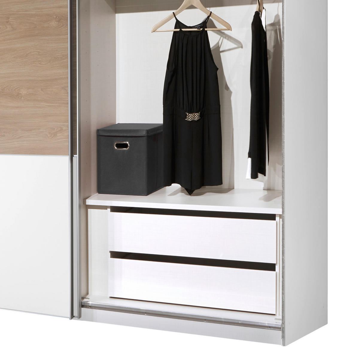 SCHWEBETÜRENSCHRANK in Weiss, Eichefarben  - Weiss/Eichefarben, Modern (249/222/68cm) - MID.YOU