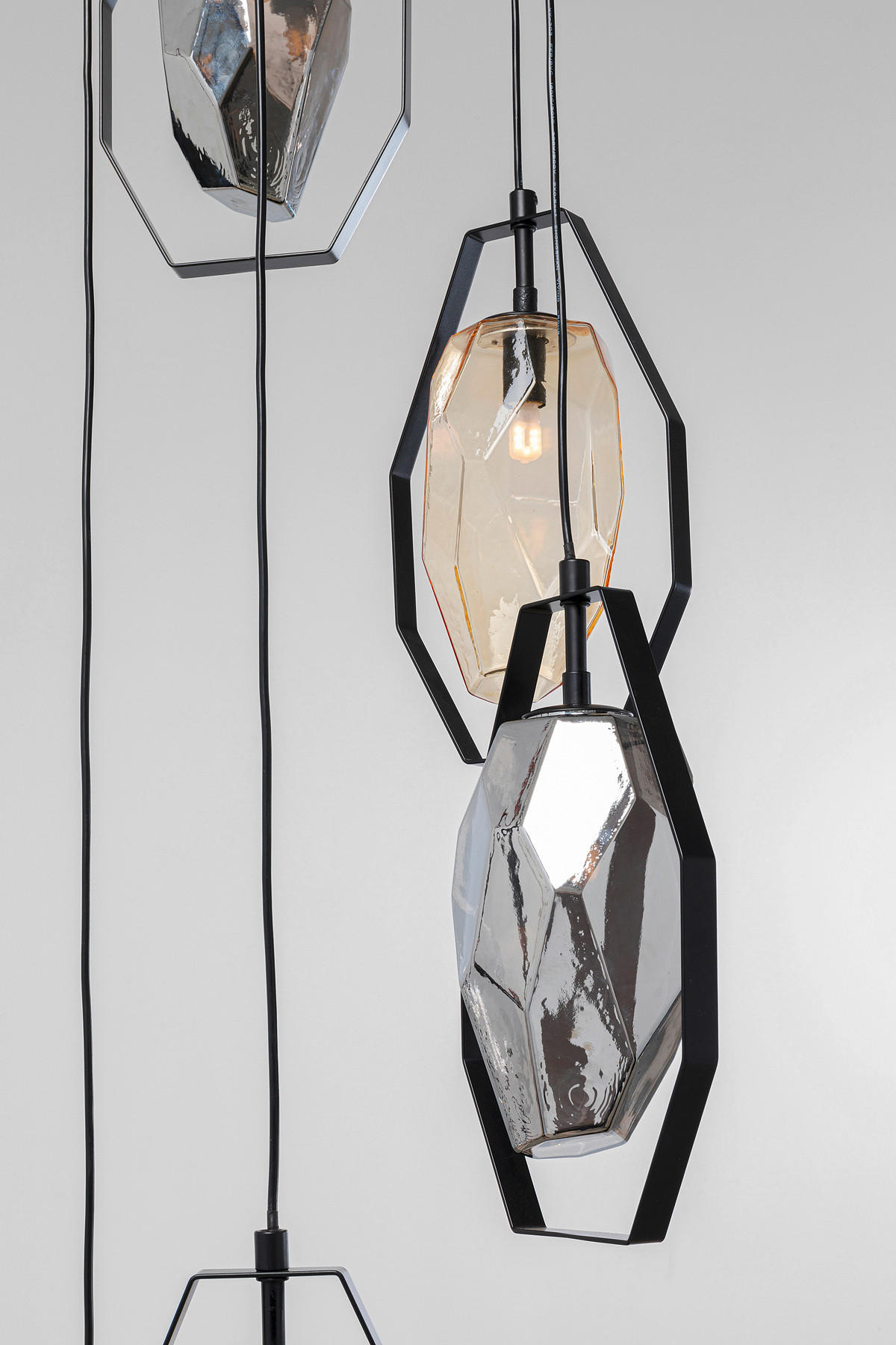 HÄNGELEUCHTE Diamond 42/130/42 cm   - MODERN, Glas/Metall (42/130/42cm) - Kare-Design