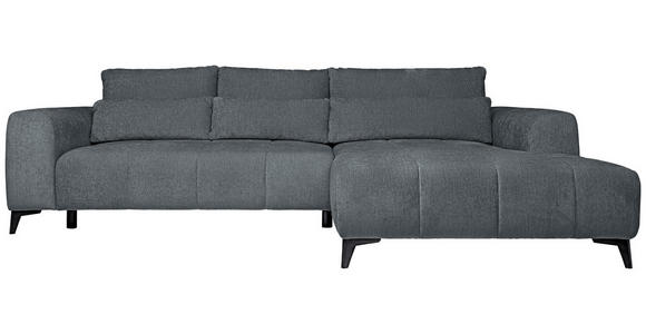 ECKSOFA  in Chenille Grau  279/222 cm  - Schwarz/Grau, KONVENTIONELL, Kunststoff/Textil (279/222cm) - Hom`in