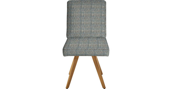 STUHL  in Flachgewebe Holz, Textil  - Blau/Eichefarben, Design, Holz/Textil (46/94/58cm) - Dieter Knoll