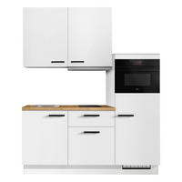 KÜCHENLEERBLOCK IP1200 180 cm  in Weiß, Eichefarben  - Eichefarben/Schwarz, Basics, Holzwerkstoff/Metall (180cm) - Impuls
