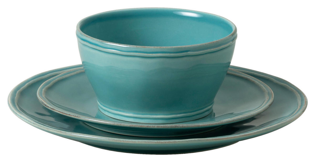 KOMBISERVICE Türkis FONTANA 12-teilig 4 Personen  - Türkis, Basics, Keramik - Costa Nova