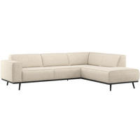 ECKSOFA Statement in Webstoff Beige  274/210 cm  - Beige/Schwarz, MODERN, Holz/Textil (274/210cm) - Livetastic