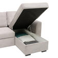 ECKSOFA in Velours, Cord Hellgrau  243/155 cm  - Hellgrau/Schwarz, Design, Kunststoff/Textil (243/155cm) - Xora