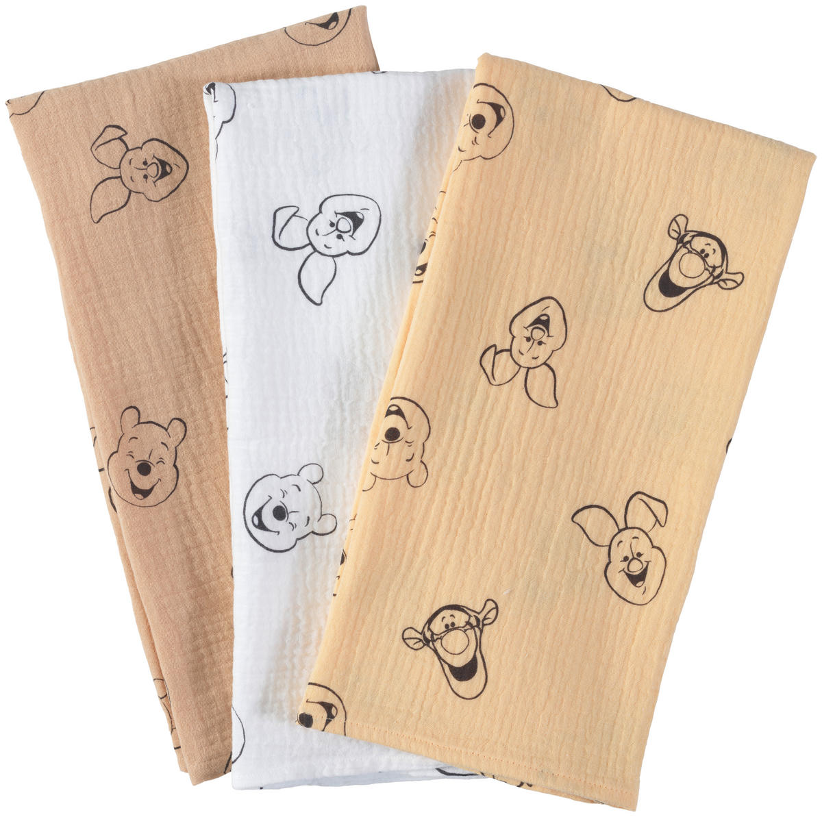 STOFFWINDELSET   Winnie Puuh 3-teilig  - Weiss/Gelb, Trend, Textil (70/70cm) - Disney
