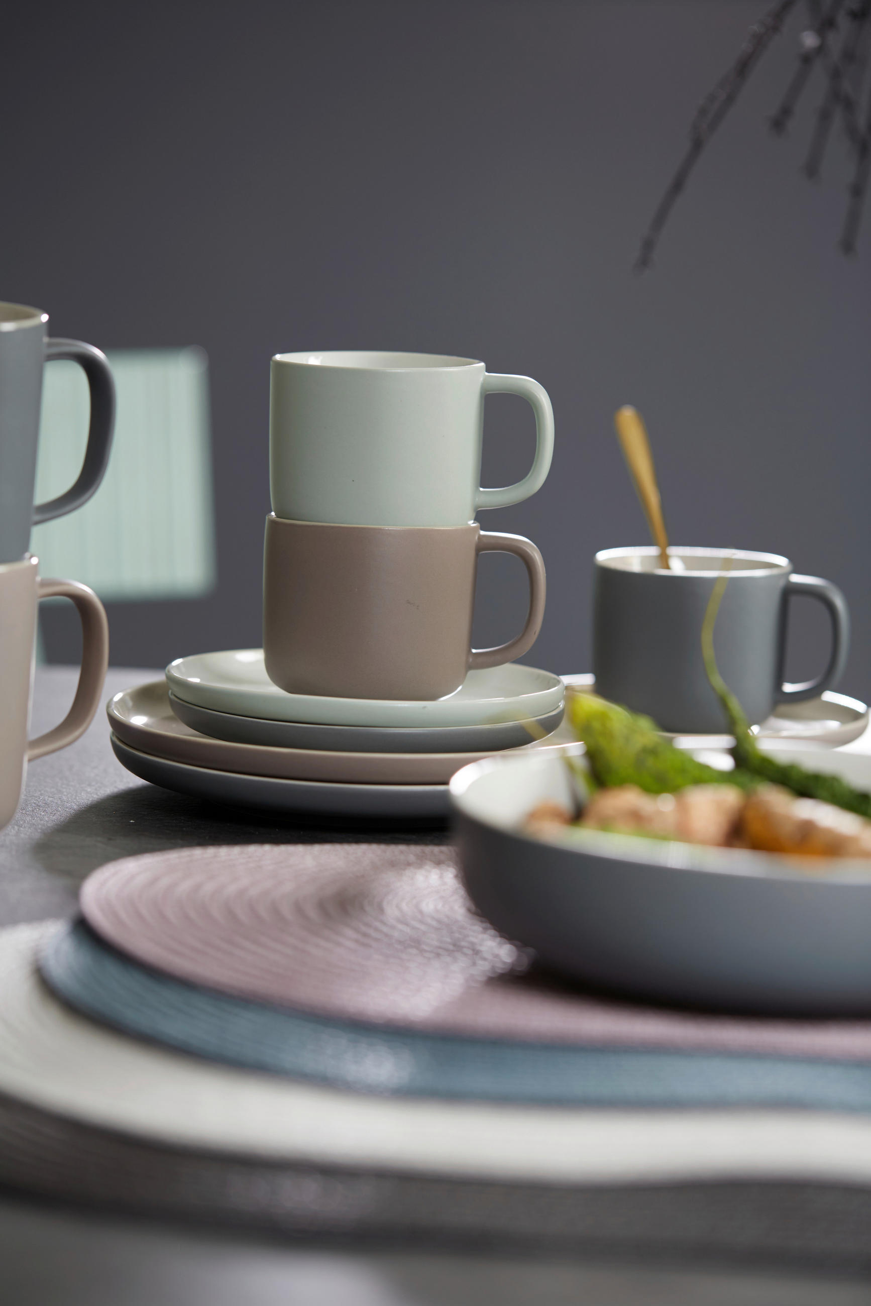 KAFFEETASSE Jasper 240 ml  - Weiß/Grau, Design, Keramik (240ml) - Ritzenhoff Breker