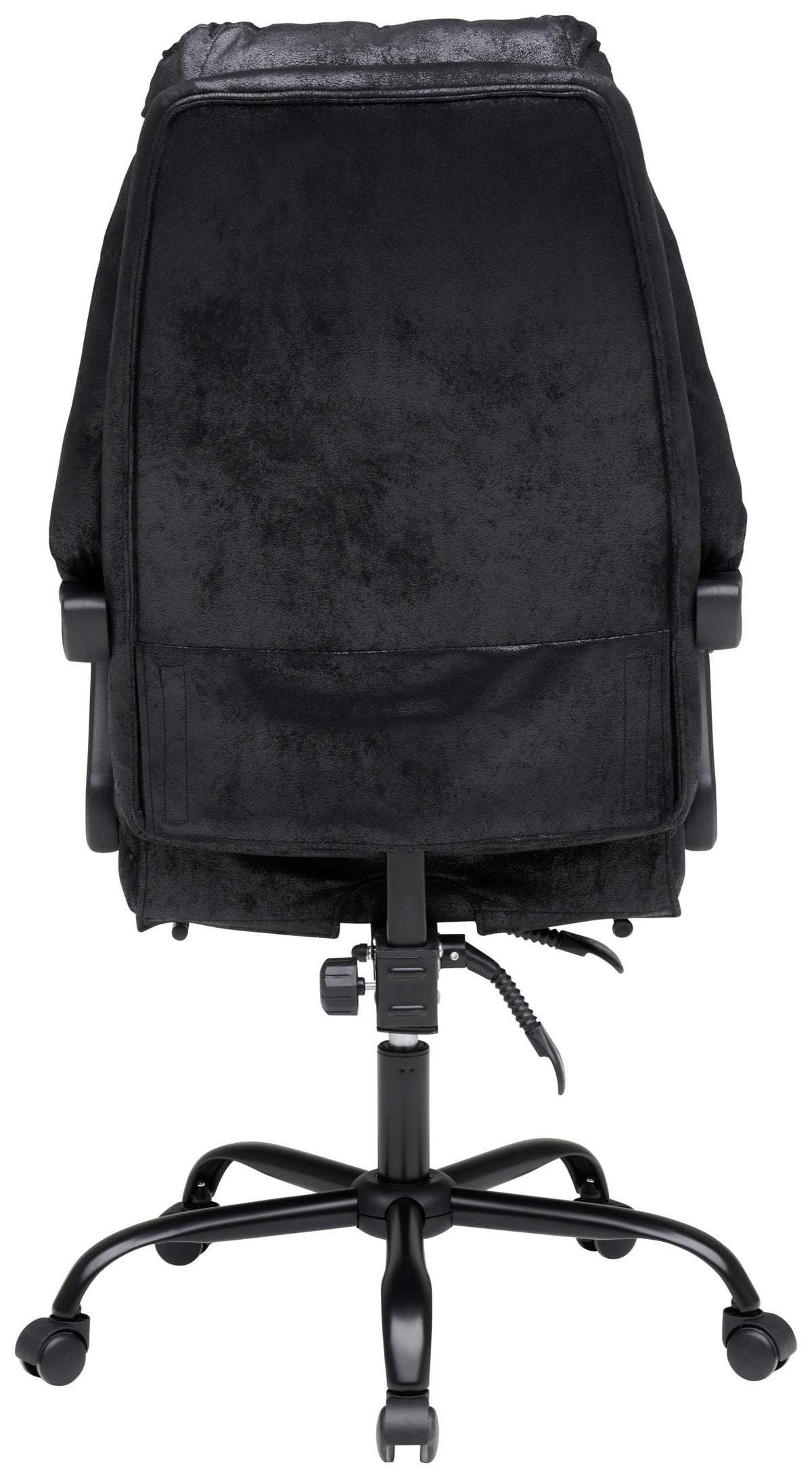 CHEFSESSEL Mikrofaser Schwarz  - Schwarz, Modern, Kunststoff/Textil (64/114/122/72cm) - MID.YOU