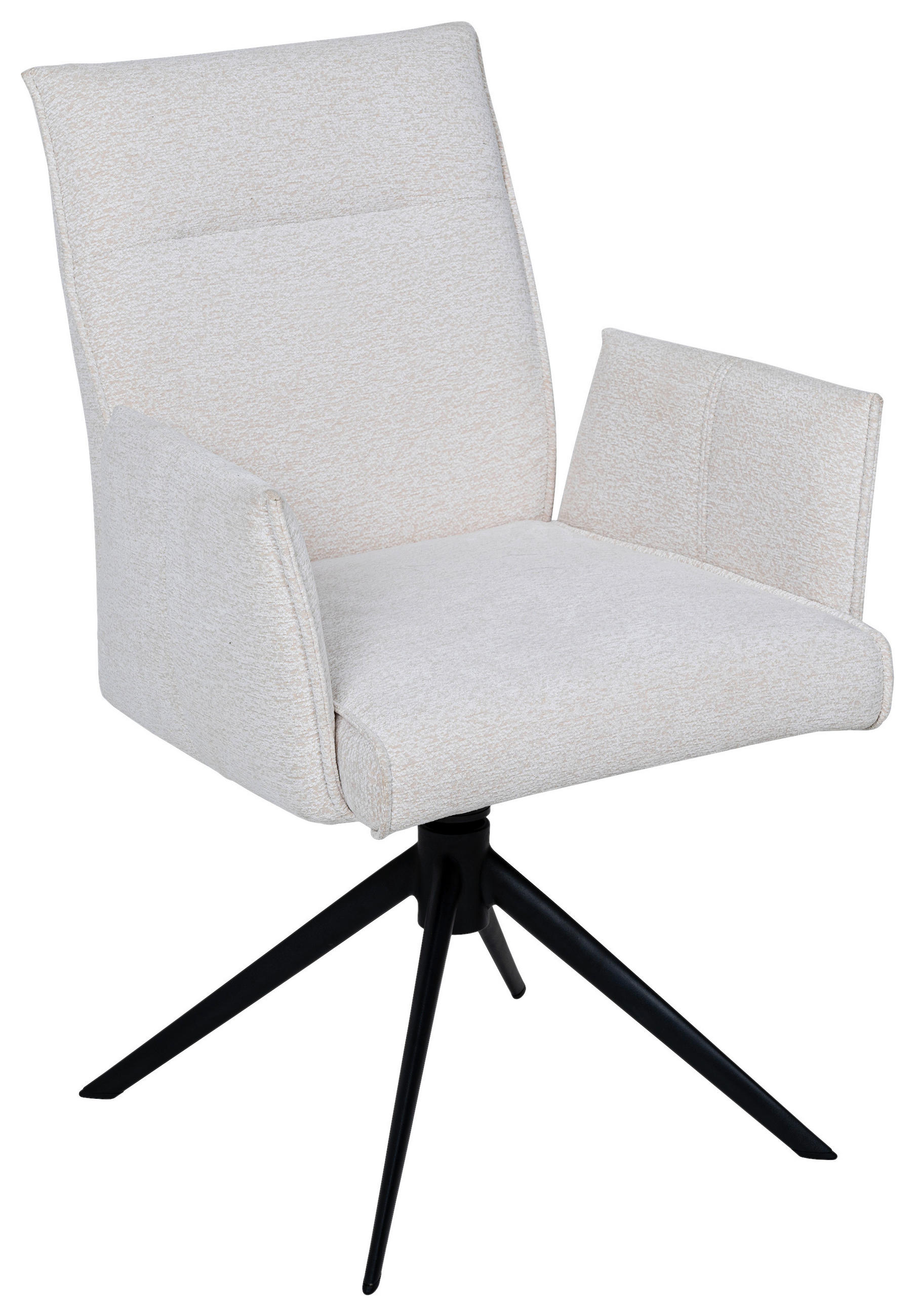 ARMLEHNSTUHL  in Eisen Chenille  - Creme/Schwarz, Design, Textil/Metall (57/89/67cm) - Valdera