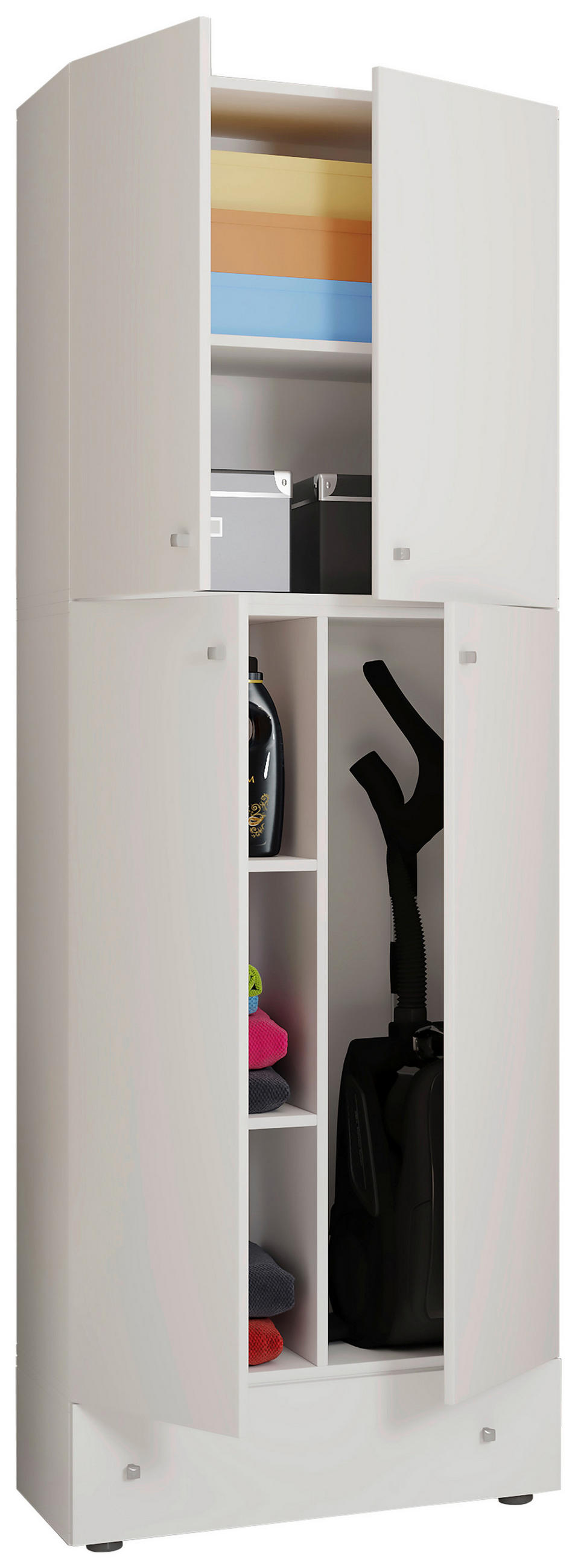 MEHRZWECKSCHRANK 70/200/39 cm - Weiss/Schwarz, Modern, Holzwerkstoff/Kunststoff (70/200/39cm) - MID.YOU