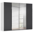 SCHWEBETÜRENSCHRANK 271/235/68 cm 4-türig Grau, Hellgrau  - Chromfarben/Hellgrau, Design, Glas/Holzwerkstoff (271/235/68cm) - Novel