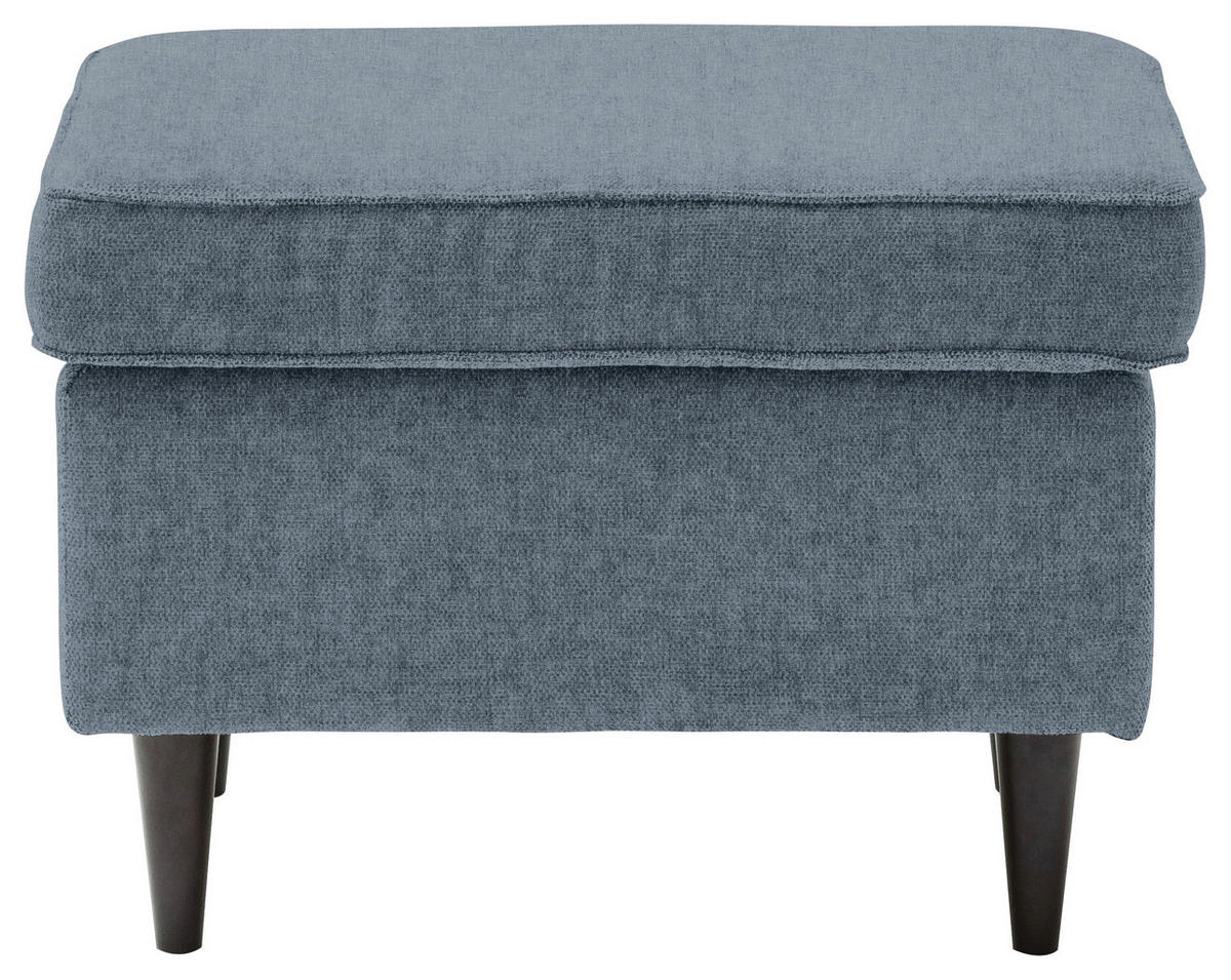 HOCKER in Textil Blau  - Blau/Schwarz, Basics, Holz/Textil (63/43/42cm) - MID.YOU
