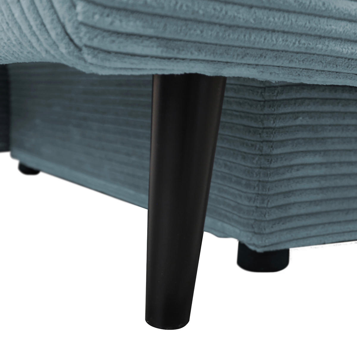 SCHLAFSOFA Cord Türkis  - Türkis/Schwarz, Design, Holz/Textil (202/85/99cm) - P & B