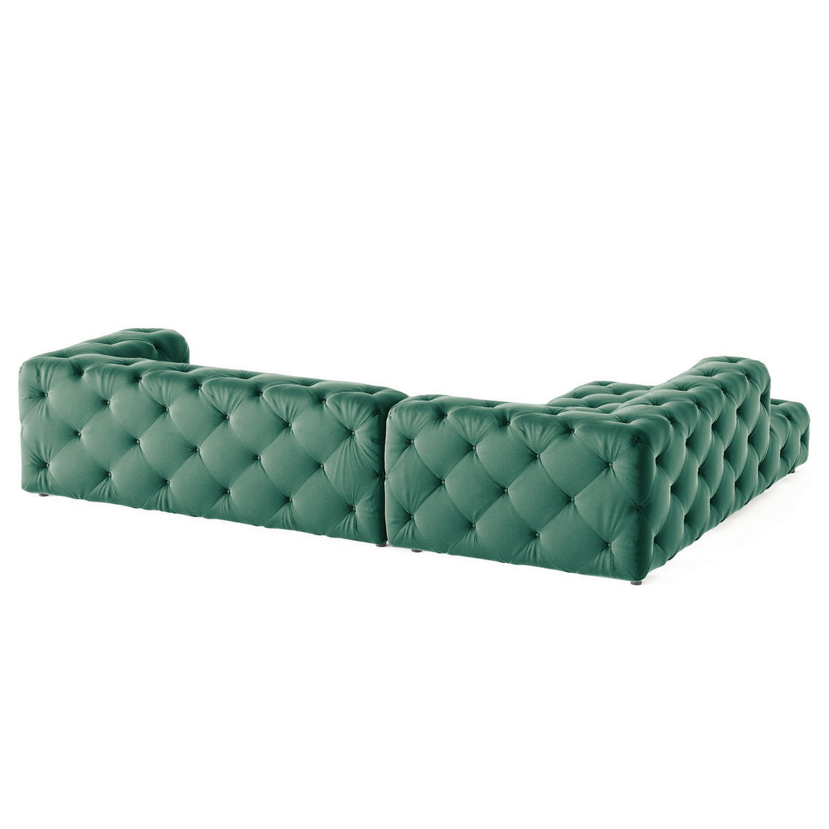 ECKSOFA Samt Dunkelgrün  - Dunkelgrün/Schwarz, Design, Kunststoff/Textil (228/325cm) - P & B